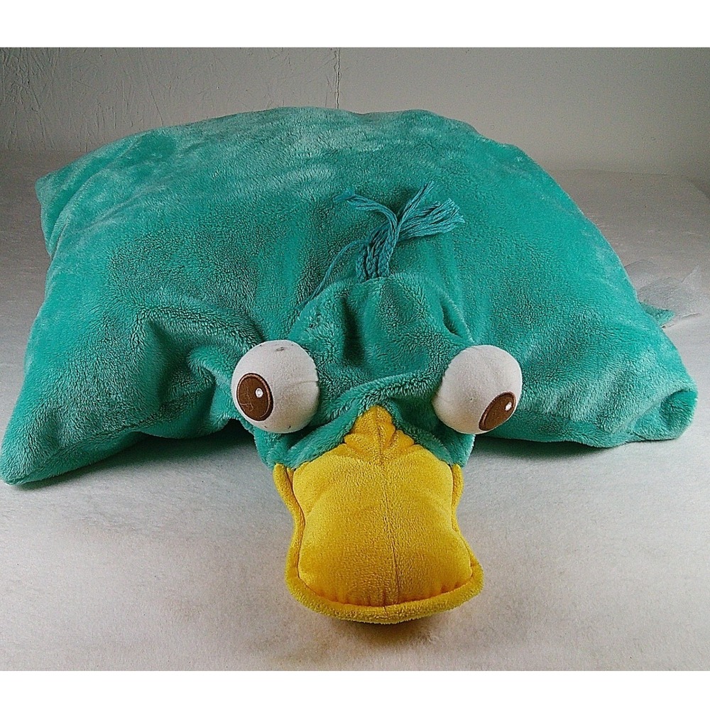 Disney Phineas and Ferb Perry the Platypus Pillow Pet Agent P Plush Teal Large